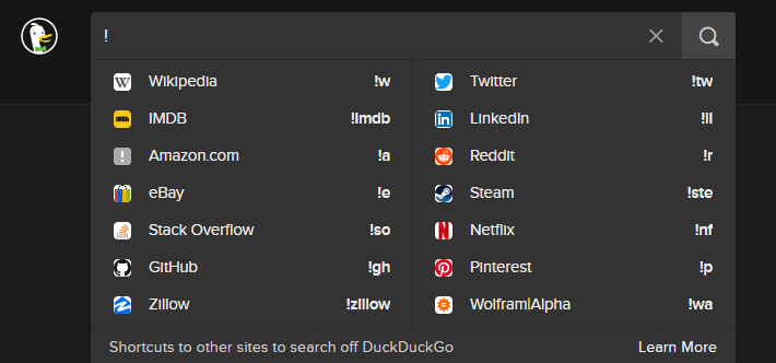 duckduckgo bangs