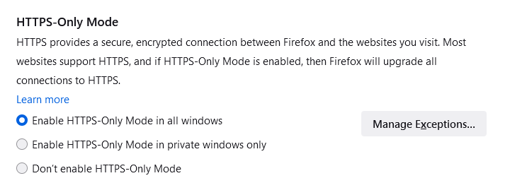 Firefox https secure connection